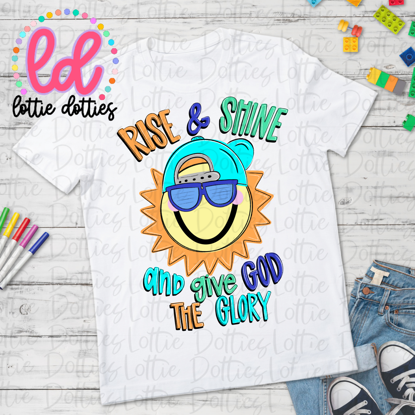 Rise & Shine and Give God the Glory - Religious PNG- Instant Download