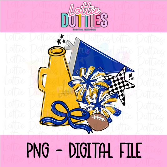 Blue and Gold Spirit Stack PNG - Instant Download - Digital Download - cheer Design
