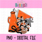 Black and Orange Spirit Stack PNG - Instant Download - Digital Download - cheer Design