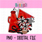 Red and Black Spirit Stack PNG - Instant Download - Digital Download - cheer Design