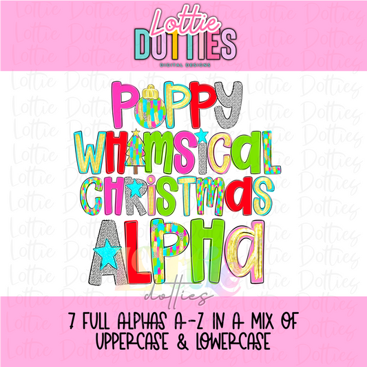 Whimsical Christmas Poppy Alpha Png - Christmas Alpha Pack - Digital Download