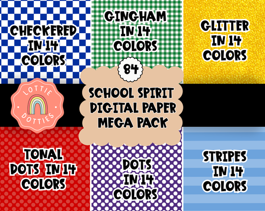 School Spirit Digital Paper PNG - Mega pack - Digital Paper Sublimation - Digital Download