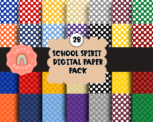 School Spirit Polka Dot Digital Paper PNG - Digital Paper Sublimation - Digital Download