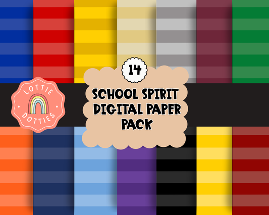 School Spirit Striped Digital Paper PNG - Digital Paper Sublimation - Digital Download
