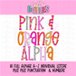 Pink and Orange Alphabet - Orange and Pink Alpha Pack - Alphabet Clipart - Instant Download - Alpha Pack