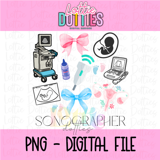 Sonographer PNG - Ultrasound Design - Digital Download