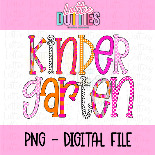 Kindergarten PNG - Back To School - Sublimation - Digital Download