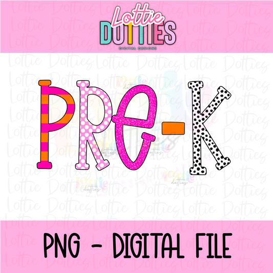Pre-K  Png - School Sublimation  - Back To School Design