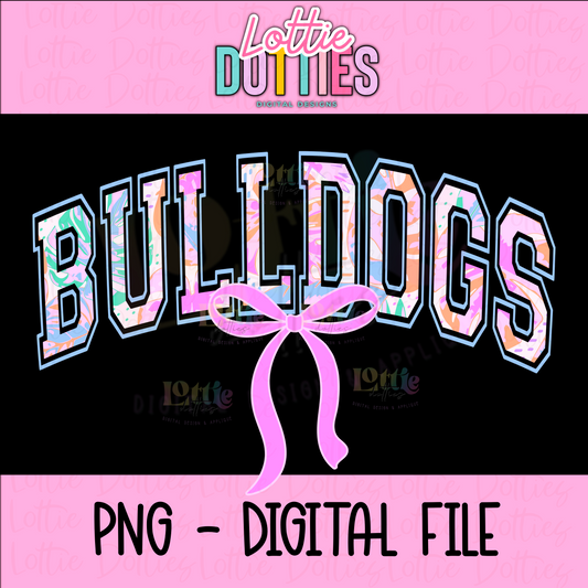 Bulldogs PNG - Digital Download - Bulldogs Sublimation Design - coquette bow bulldogs design