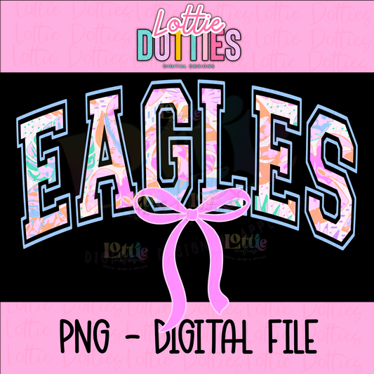 Eagles PNG - Eagles sublimation design - Digital Download - eagles bow - coquette eagles design