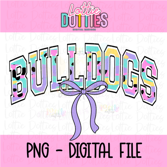 Bulldogs PNG - Digital Download - Bulldogs Sublimation Design - coquette bow bulldogs design