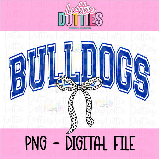 Bulldogs PNG - Digital Download - Bulldogs Sublimation Design - Royal - coquette bow bulldogs design