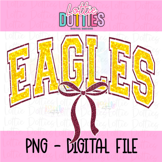 Eagles PNG - Eagles sublimation design - Digital Download - eagles bow - coquette eagles design