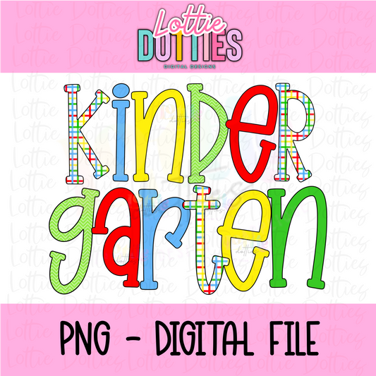 Kindergarten PNG - Back To School - Sublimation - Digital Download