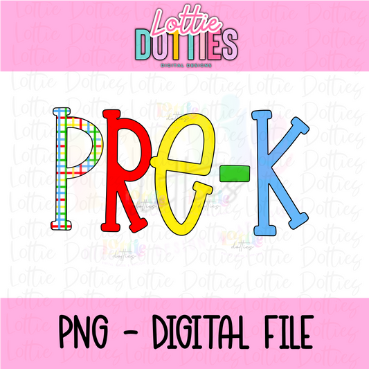 Pre-K  Png - School Sublimation  - Back To School Design