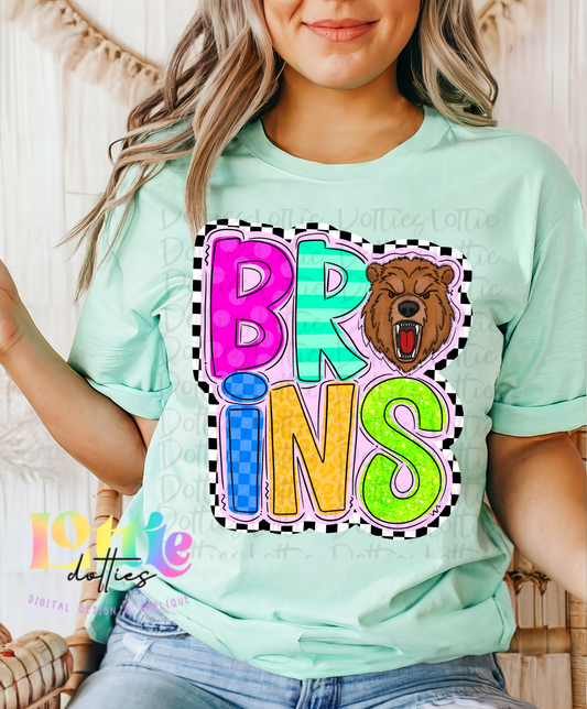 Bruins PNG - Bruins Sublimation design - Digital Download - Neon Mascot