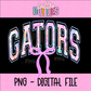 Gators PNG   - Digital Download - Sublimation Design - Orange and Blue poppy - Gators coquette design