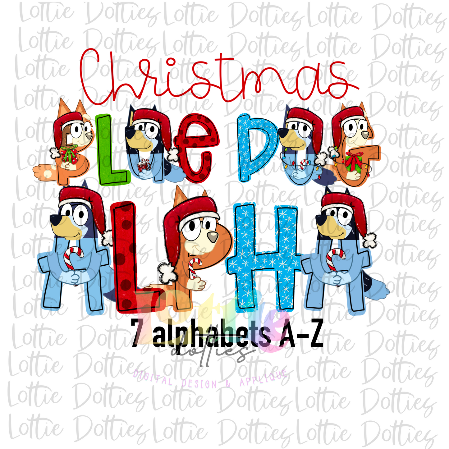 Christmas Dog Alpha -  Christmas Alpha Pack - Alphabet Clipart - Instant Download  - Alpha Pack