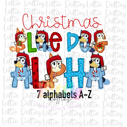 Christmas Dog Alpha -  Christmas Alpha Pack - Alphabet Clipart - Instant Download  - Alpha Pack