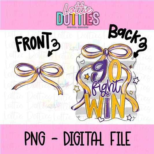 Go Fight Win PNG - Purple & Gold School Spirit - Sublimation - Digital Download