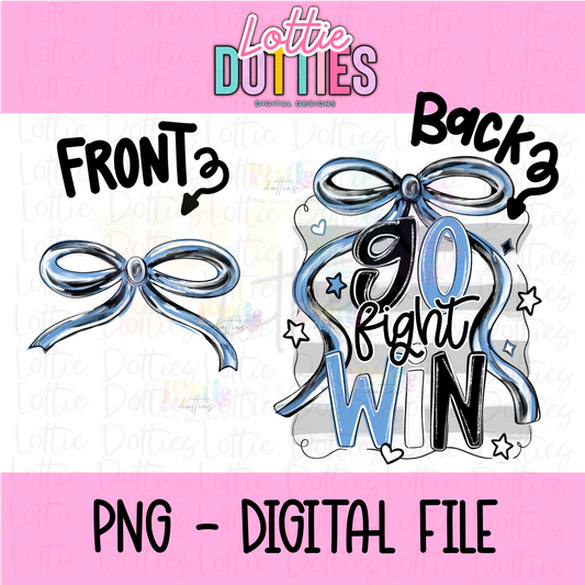 Go fight win pride PNG - Black & columbia blue School Spirit - Sublimation - Digital Download