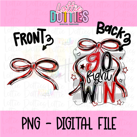 Go Fight Win PNG - Red & Black School Spirit - Sublimation - Digital Download