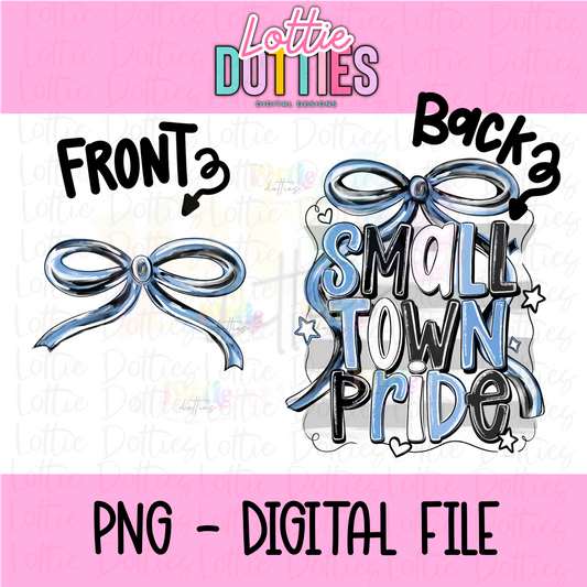 Small town pride PNG - Black & columbia blue School Spirit - Sublimation - Digital Download