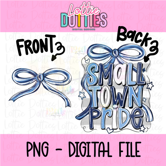 Small town pride PNG - Navy & columbia blue School Spirit - Sublimation - Digital Download