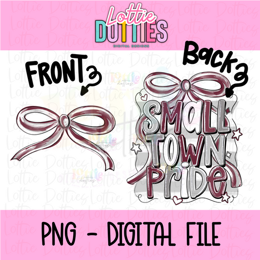 Small Town Pride PNG - Maroon & Gray Small Town - Sublimation - Digital Download
