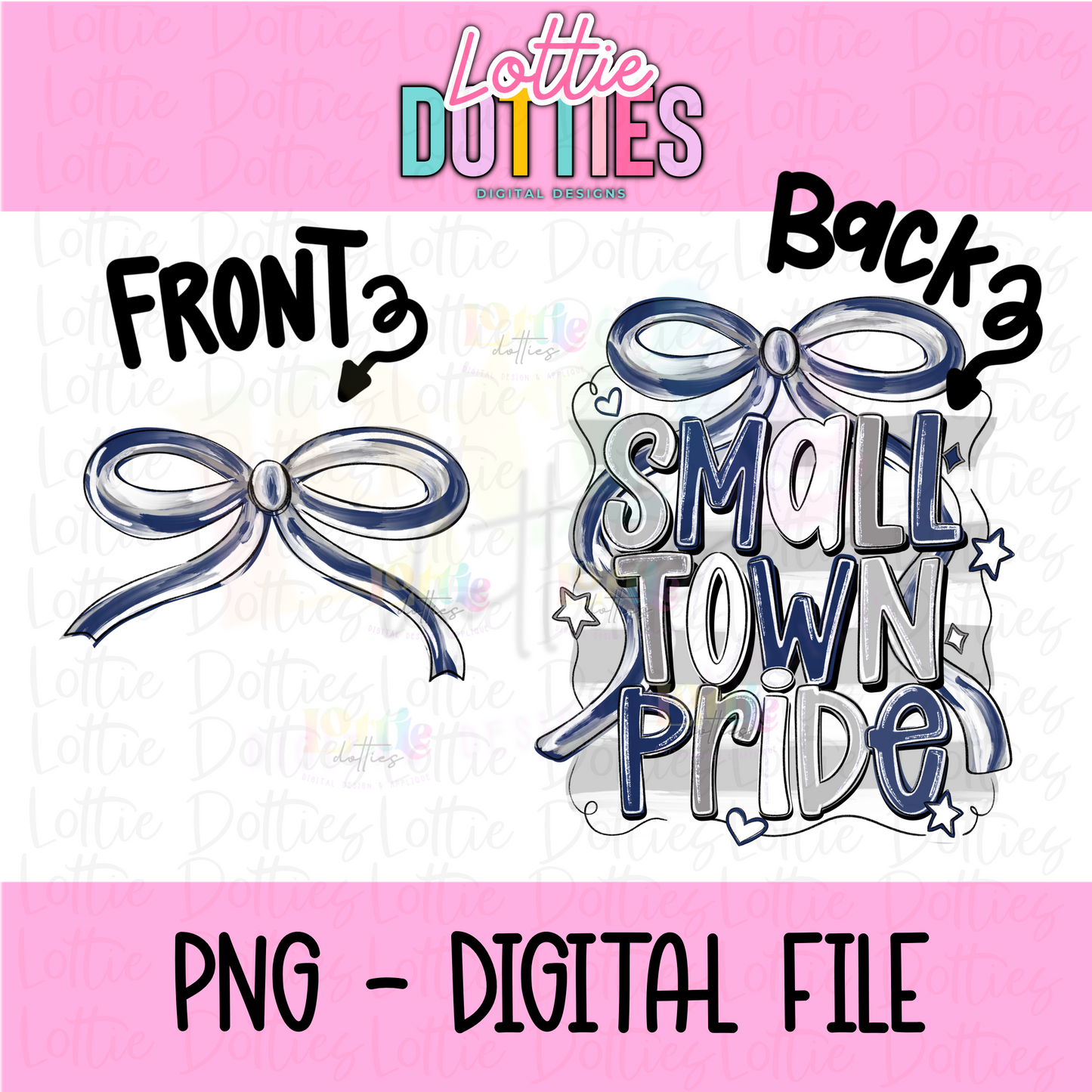 Small Town Pride PNG - Navy & Gray Small Town - Sublimation - Digital Download