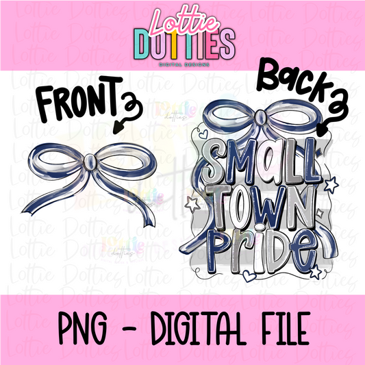 Small Town Pride PNG - Navy & Gray Small Town - Sublimation - Digital Download