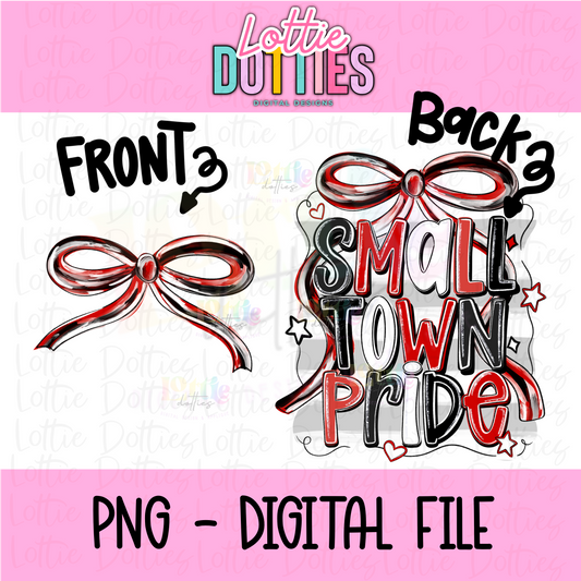 Small Town Pride PNG - Red & Black Small Town - Sublimation - Digital Download
