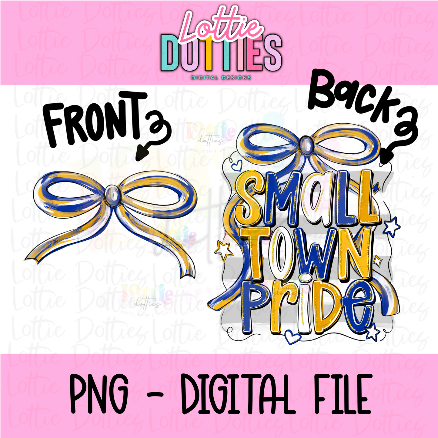 Small Town Pride PNG - Royal & Gold Small Town - Sublimation - Digital Download