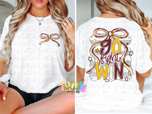 Go Fight Win PNG - Maroon & Gold School Spirit - Sublimation - Digital Download