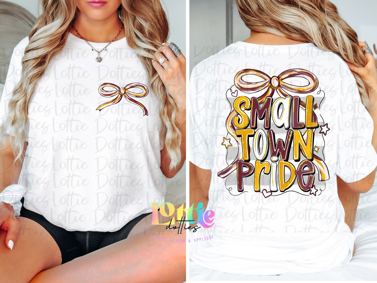 Small Town Pride PNG - Maroon & Gold Small Town - Sublimation - Digital Download