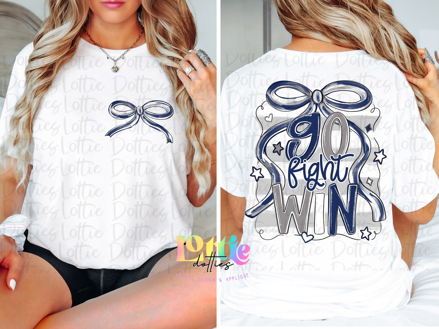 Go Fight Win PNG - Navy & Gray School Spirit - Sublimation - Digital Download