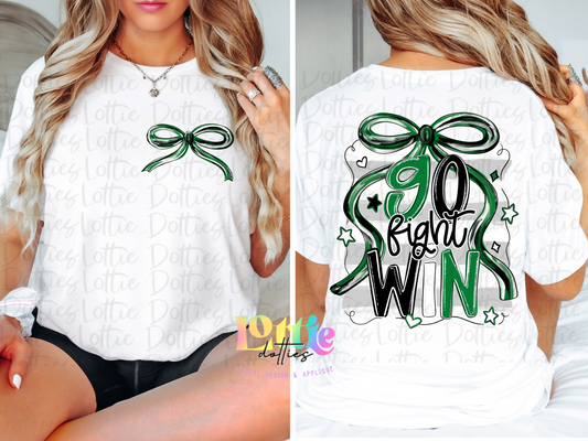 Go Fight Win PNG - Green & Black School Spirit - Sublimation - Digital Download