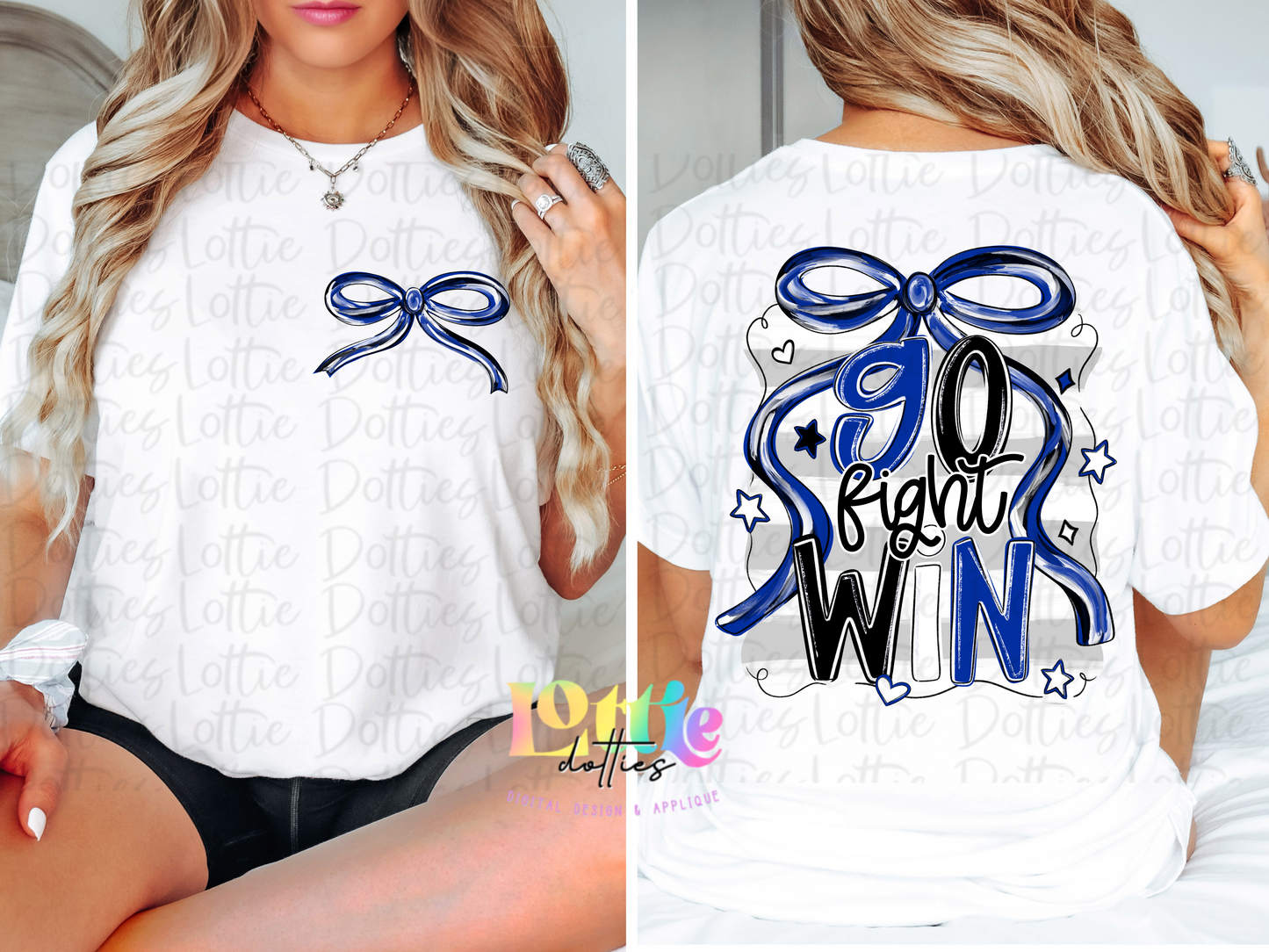 Go Fight Win PNG - Blue & Black School Spirit - Sublimation - Digital Download