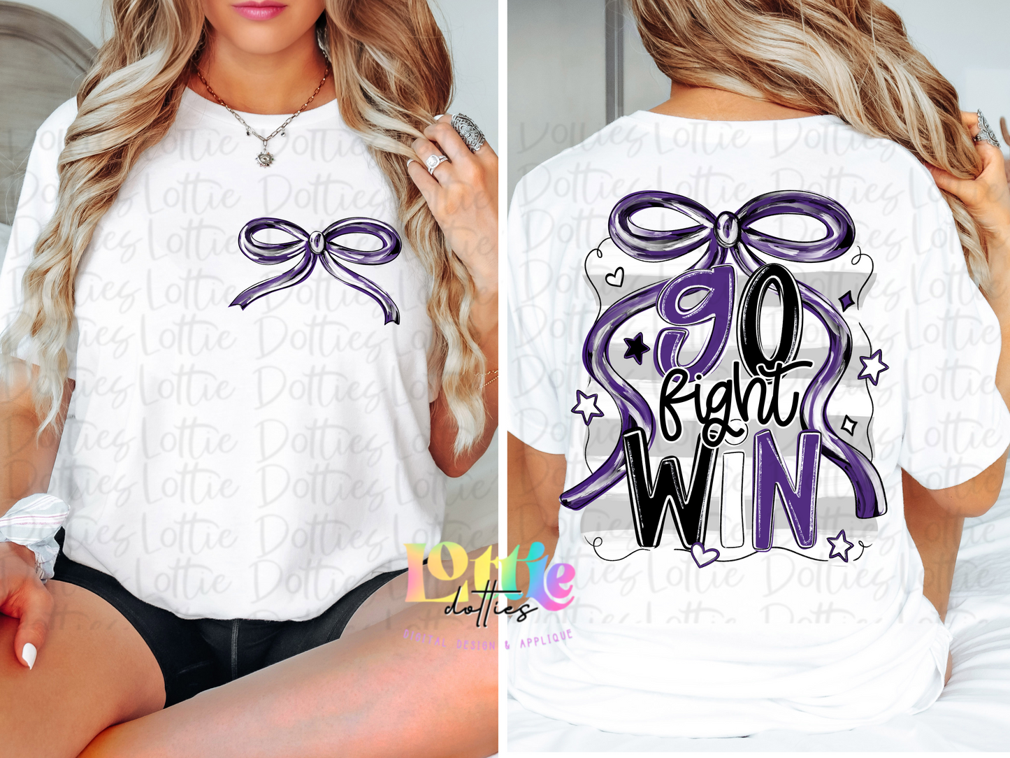 Go Fight Win PNG - Purple & Black School Spirit - Sublimation - Digital Download