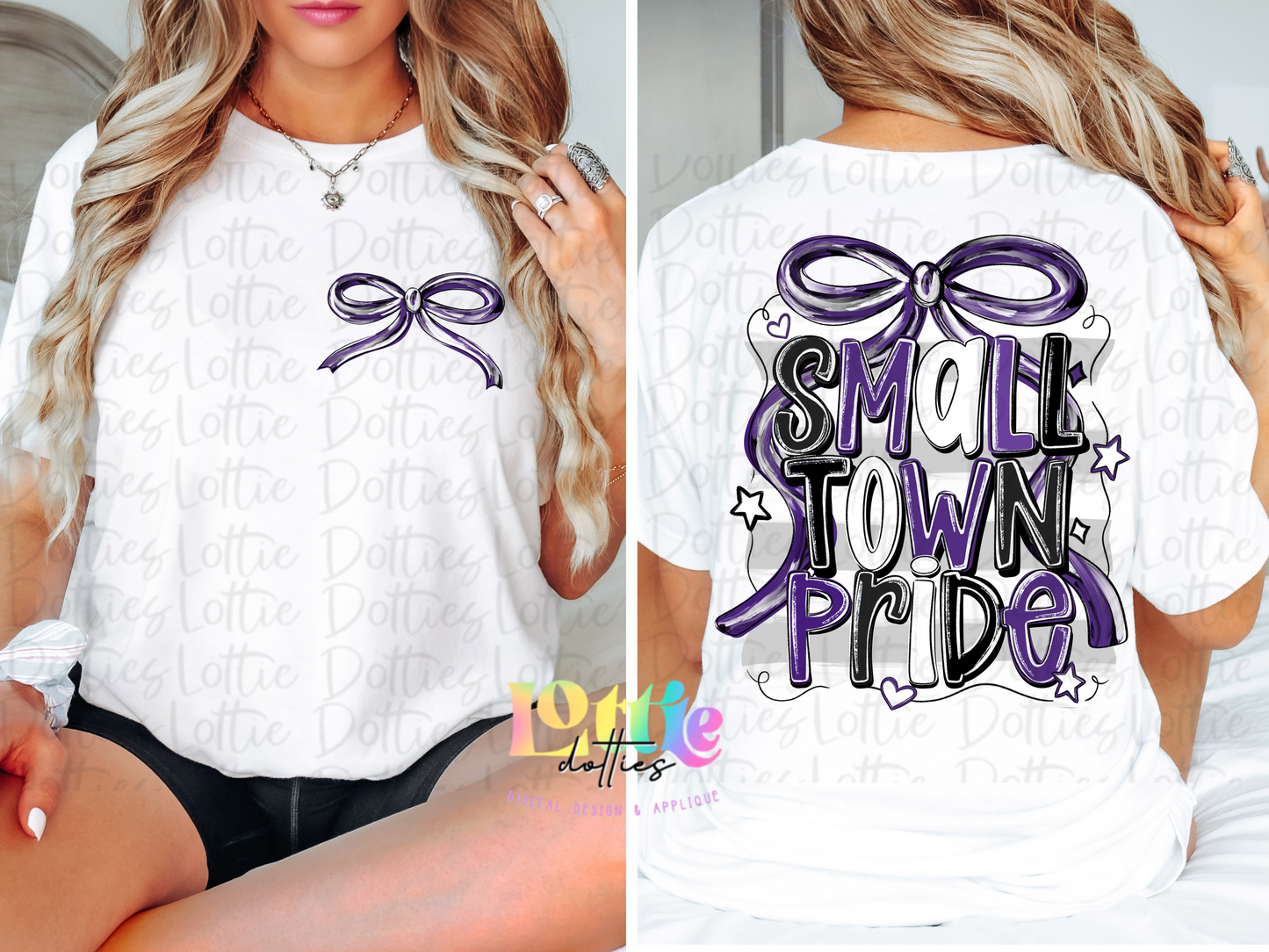 Small Town Pride PNG - Purple & Black Small Town - Sublimation - Digital Download