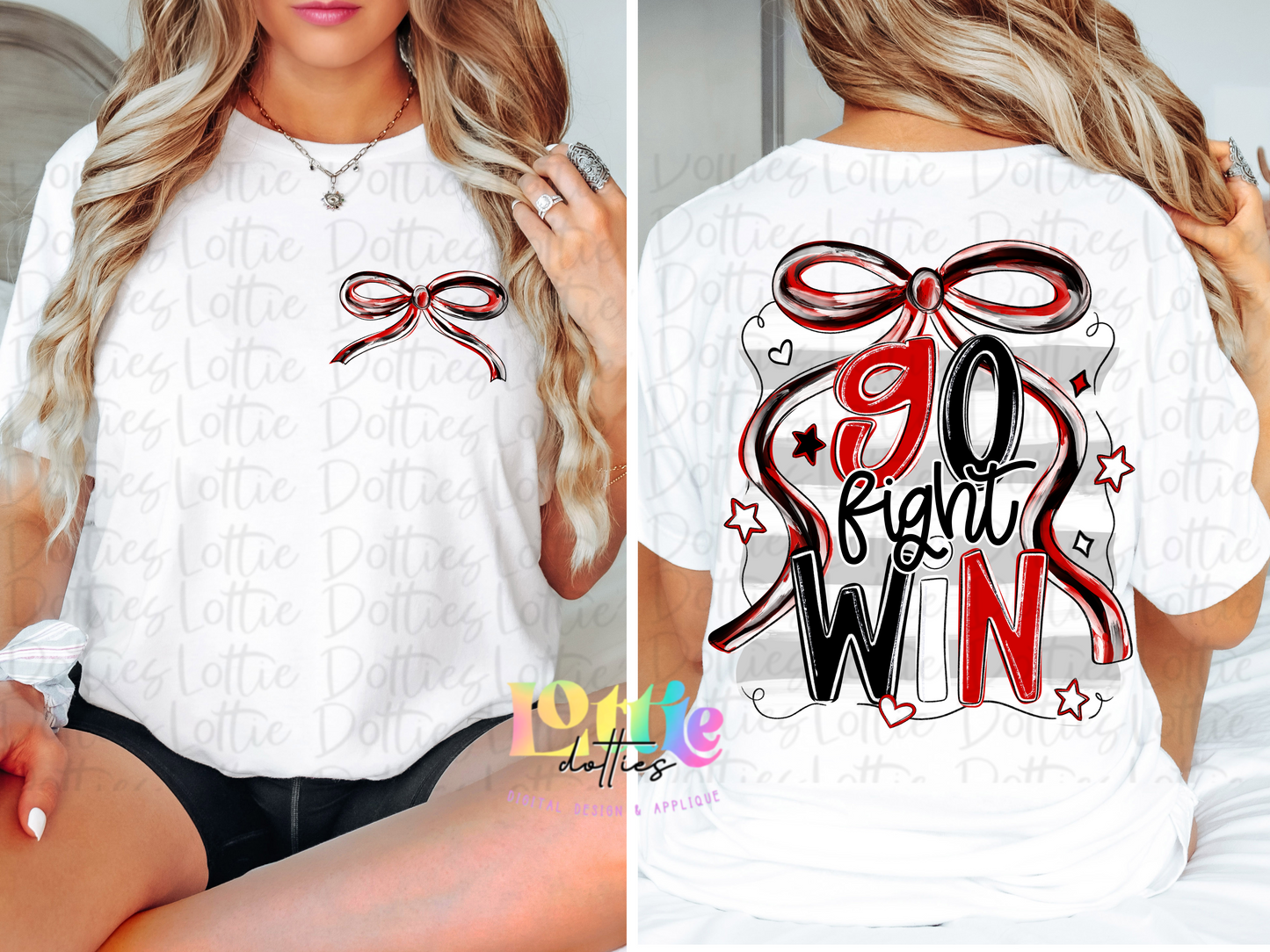 Go Fight Win PNG - Red & Black School Spirit - Sublimation - Digital Download
