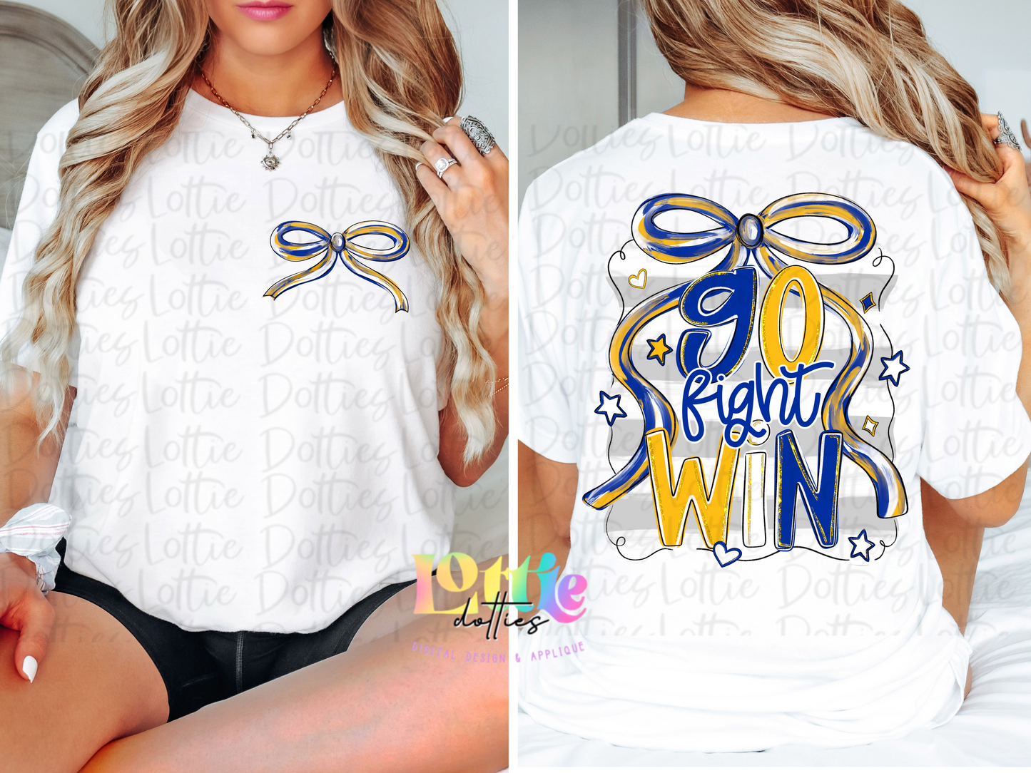 Go Fight Win PNG - Royal & Gold School Spirit - Sublimation - Digital Download