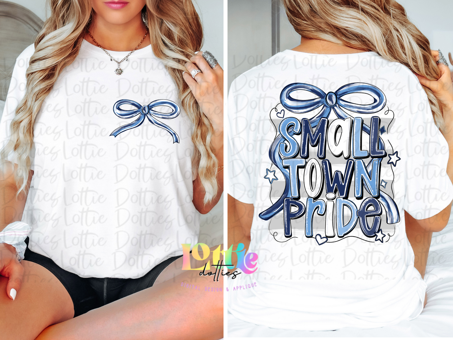 Small town pride PNG - Navy & columbia blue School Spirit - Sublimation - Digital Download