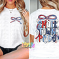 Small town pride PNG - Navy & columbia blue & Red School Spirit - Sublimation - Digital Download