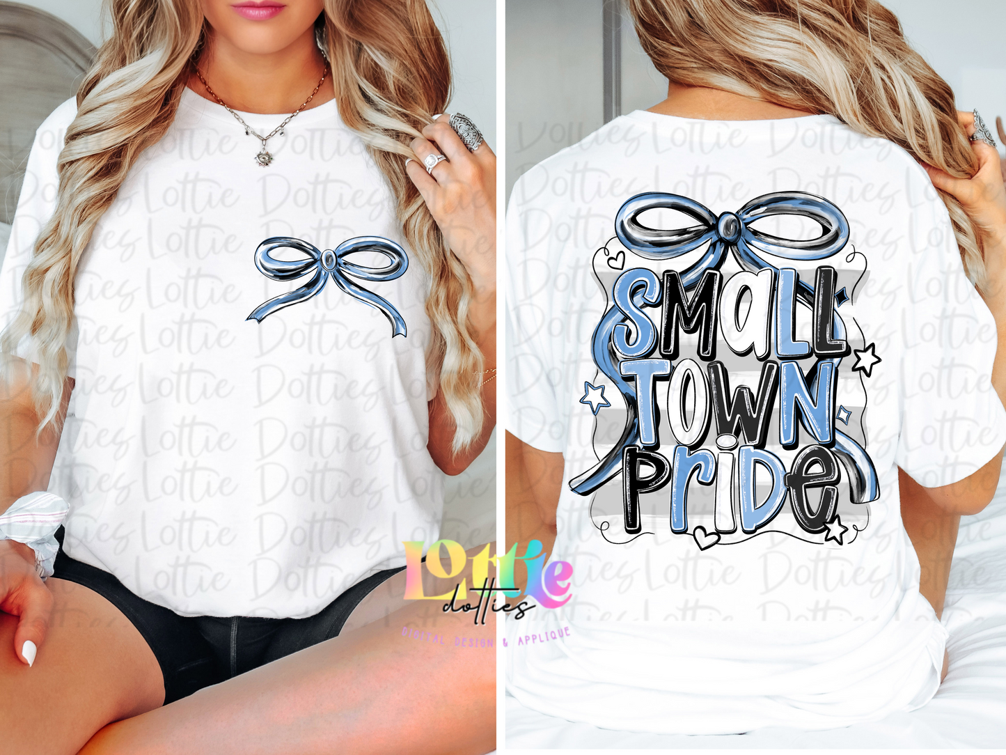 Small town pride PNG - Black & columbia blue School Spirit - Sublimation - Digital Download
