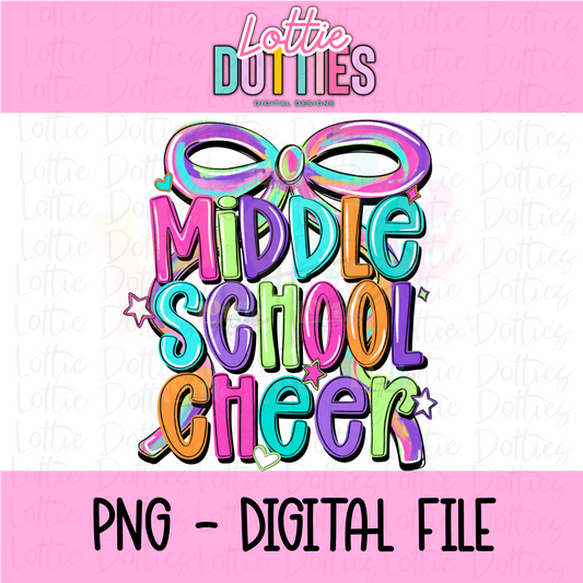 Middle School Cheer PNG - coquette - Digital Download - bow design
