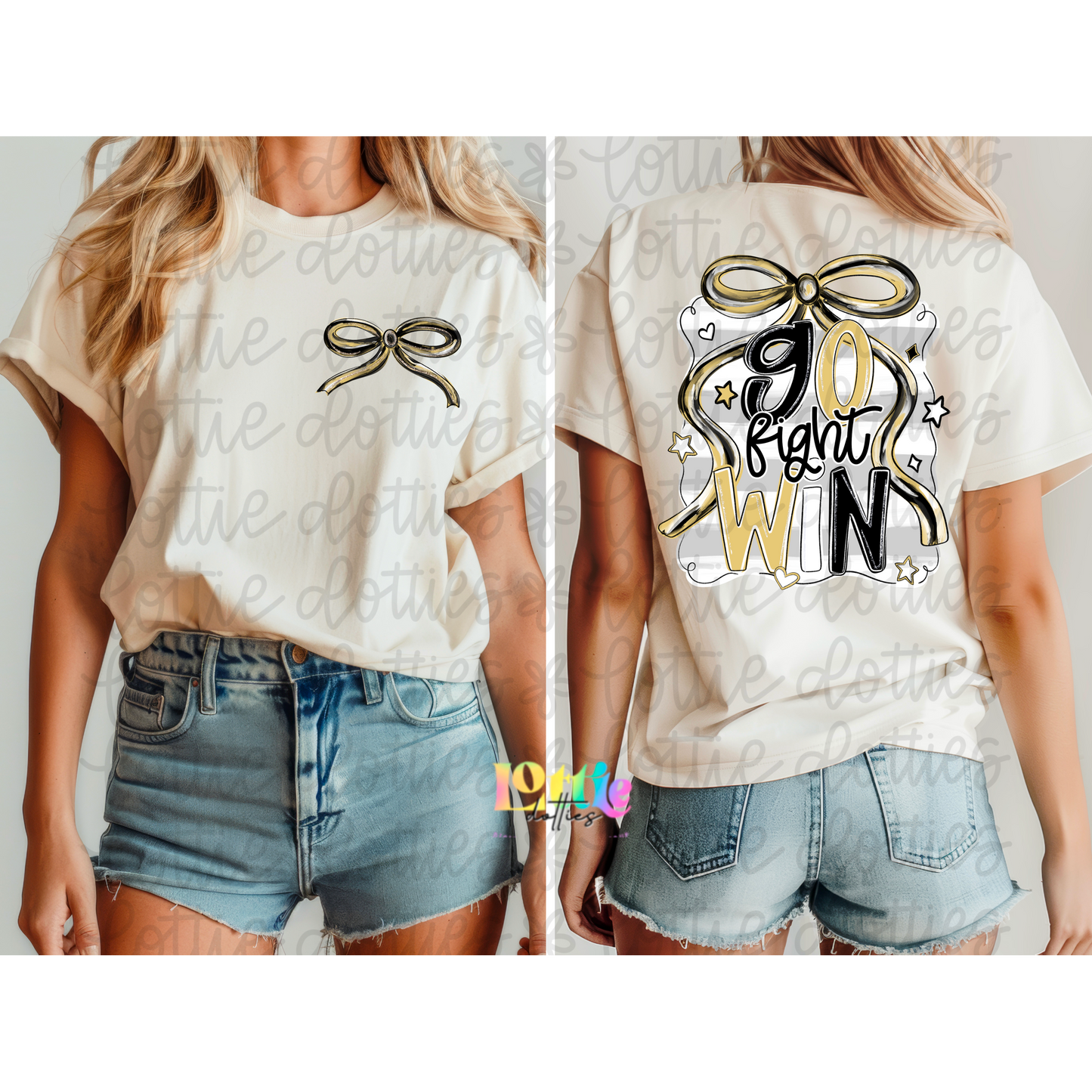 Go Fight Win PNG - Black & Vegas Gold School Spirit - Sublimation - Digital Download