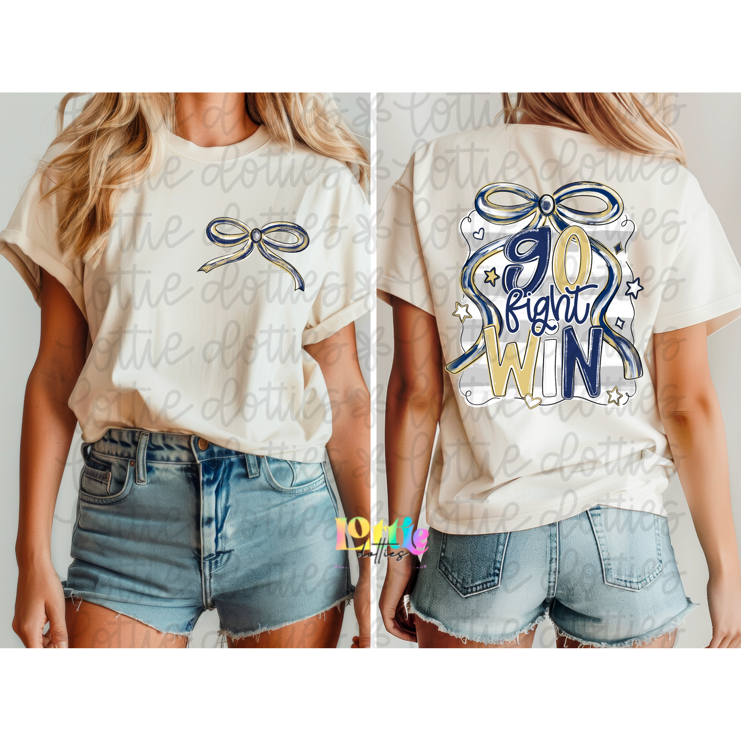 Go Fight Win PNG - Navy & Vegas Gold School Spirit - Sublimation - Digital Download