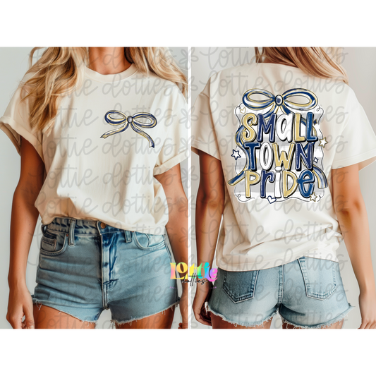 Small town pride PNG - Navy & Vegas Gold School Spirit - Sublimation - Digital Download
