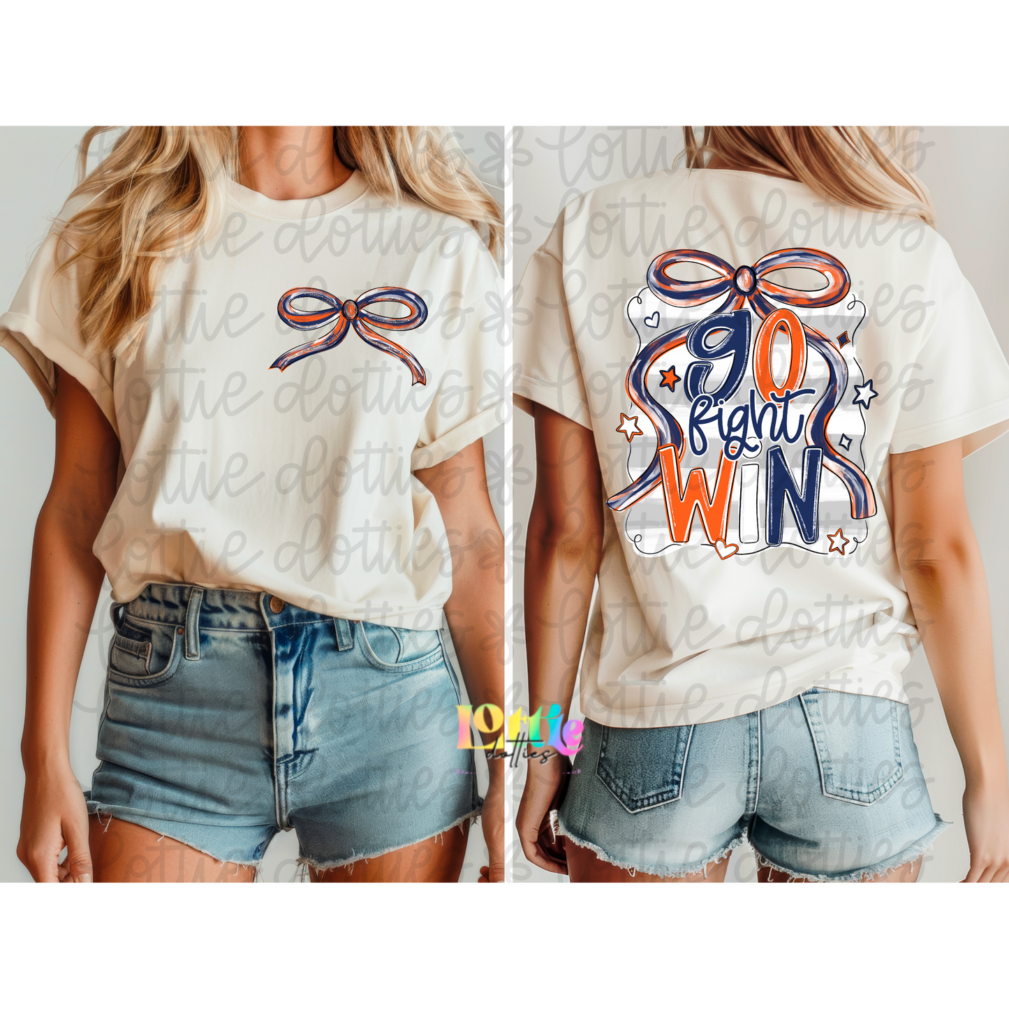 Go Fight Win PNG - Navy & orange School Spirit - Sublimation - Digital Download
